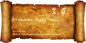 Krakauer György névjegykártya